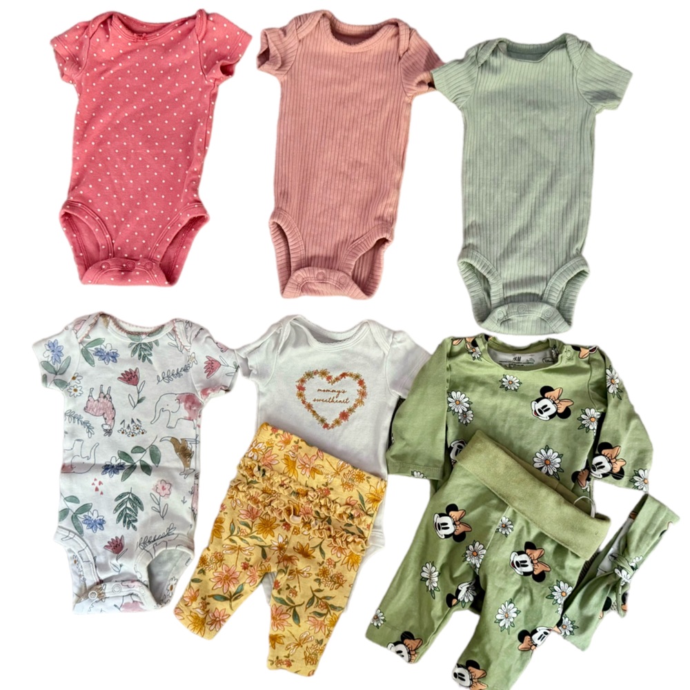 H&M/Carters Newborn onesie & pants bundle